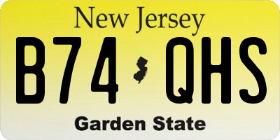 NJ license plate B74QHS