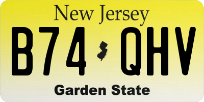 NJ license plate B74QHV
