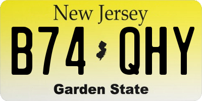 NJ license plate B74QHY