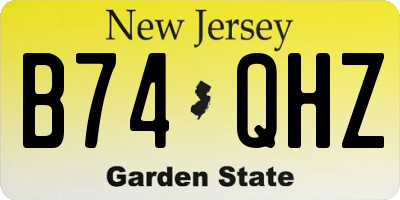 NJ license plate B74QHZ