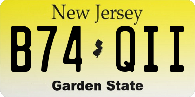 NJ license plate B74QII