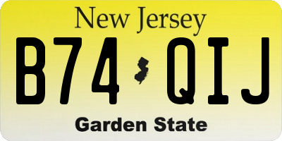 NJ license plate B74QIJ