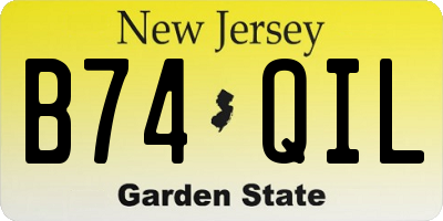 NJ license plate B74QIL