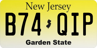 NJ license plate B74QIP