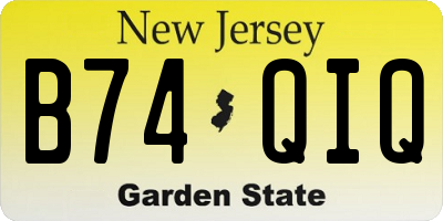 NJ license plate B74QIQ