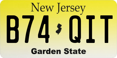 NJ license plate B74QIT