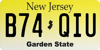 NJ license plate B74QIU