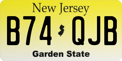 NJ license plate B74QJB