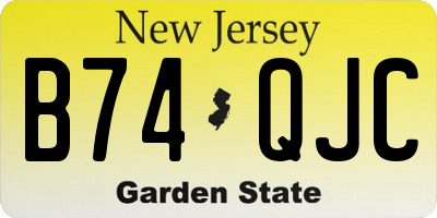 NJ license plate B74QJC