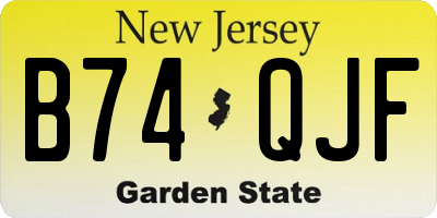 NJ license plate B74QJF