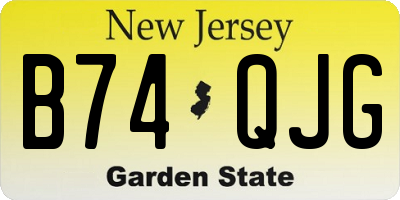 NJ license plate B74QJG