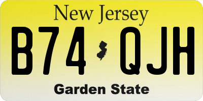 NJ license plate B74QJH