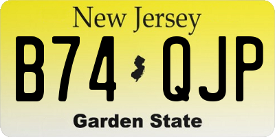 NJ license plate B74QJP