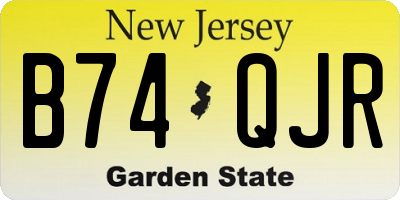 NJ license plate B74QJR