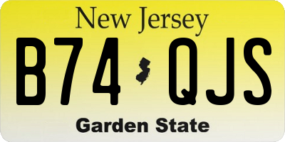 NJ license plate B74QJS