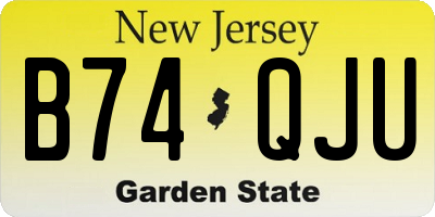 NJ license plate B74QJU