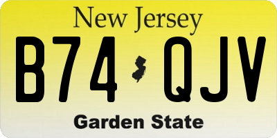 NJ license plate B74QJV