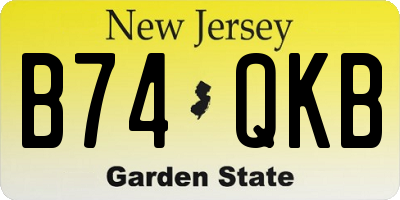 NJ license plate B74QKB