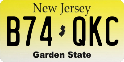 NJ license plate B74QKC