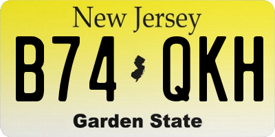 NJ license plate B74QKH