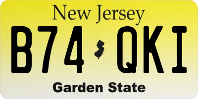 NJ license plate B74QKI