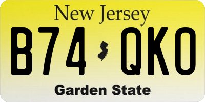 NJ license plate B74QKO
