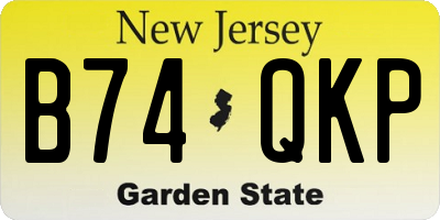 NJ license plate B74QKP