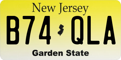 NJ license plate B74QLA