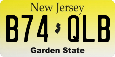 NJ license plate B74QLB