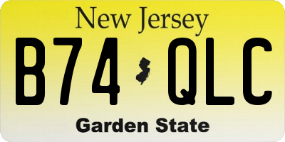 NJ license plate B74QLC