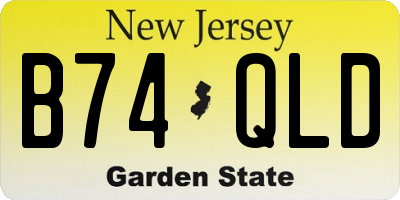 NJ license plate B74QLD