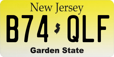 NJ license plate B74QLF