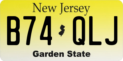 NJ license plate B74QLJ