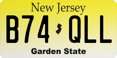 NJ license plate B74QLL