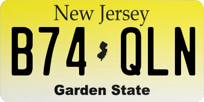 NJ license plate B74QLN