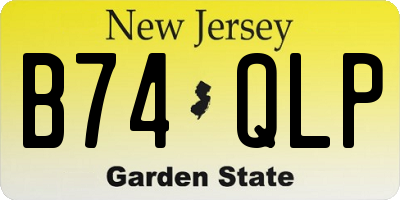 NJ license plate B74QLP
