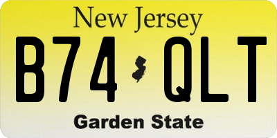 NJ license plate B74QLT
