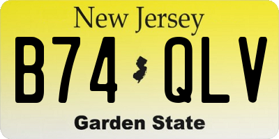 NJ license plate B74QLV