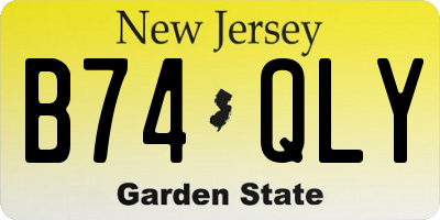 NJ license plate B74QLY