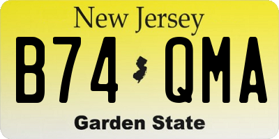 NJ license plate B74QMA