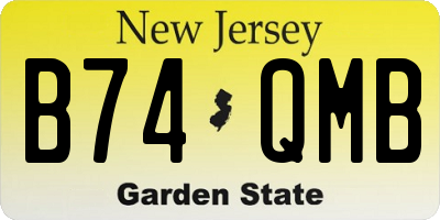 NJ license plate B74QMB