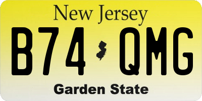 NJ license plate B74QMG