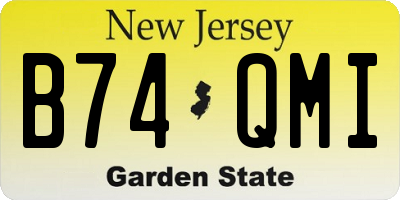 NJ license plate B74QMI