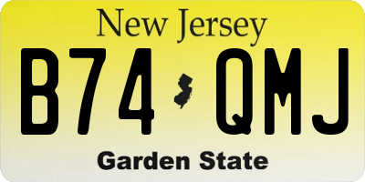 NJ license plate B74QMJ