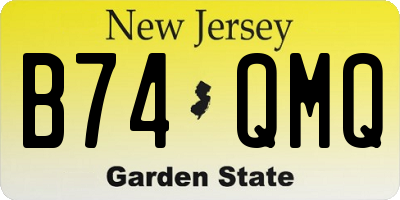 NJ license plate B74QMQ