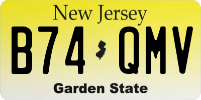 NJ license plate B74QMV