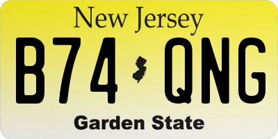 NJ license plate B74QNG