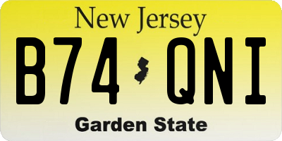 NJ license plate B74QNI