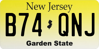 NJ license plate B74QNJ