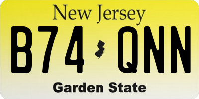 NJ license plate B74QNN